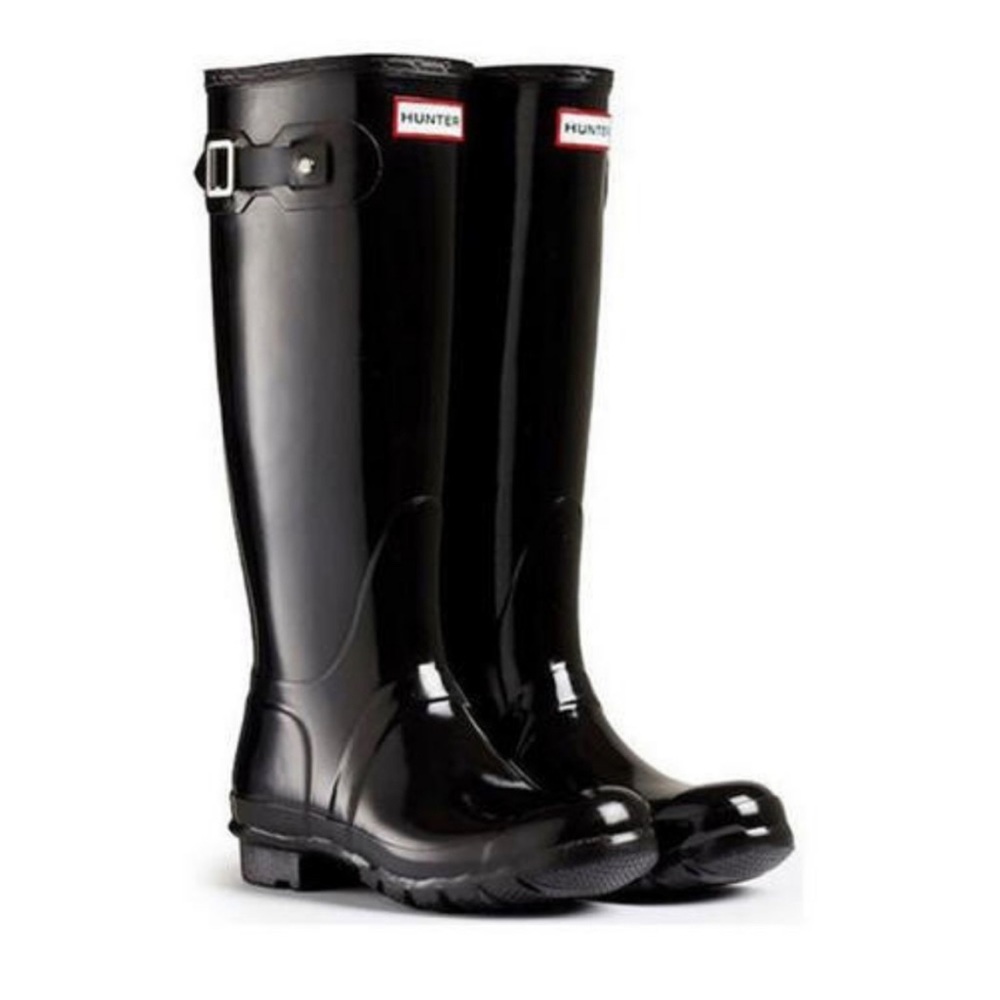 Hunter Original Tall Glossy Black Rain Boots EU 39/US 8 Women's